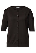 Kurzarm Cardigan mit Rundhals und Knöpfen