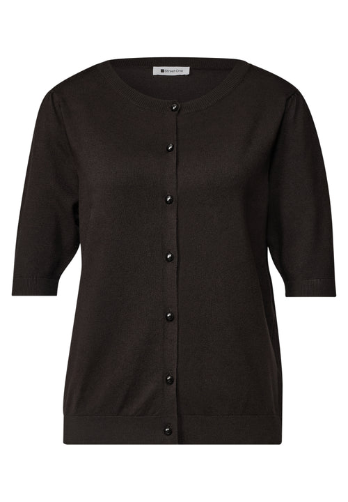 Kurzarm Cardigan mit Rundhals und Knöpfen
