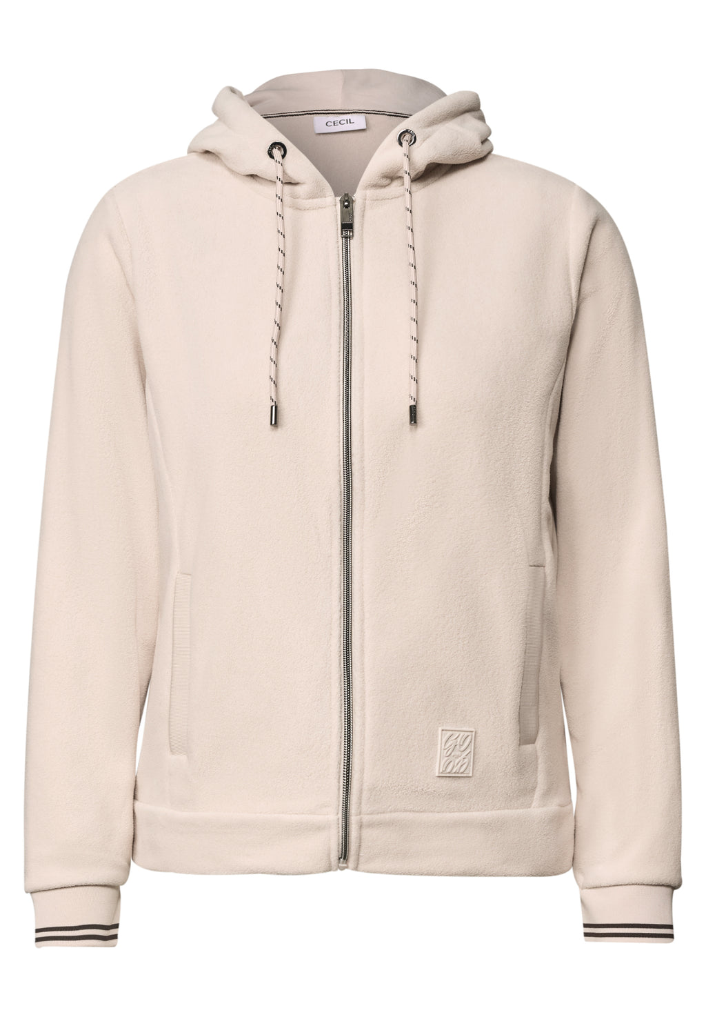 Langarm Fleece Jacke mit Kapuze
