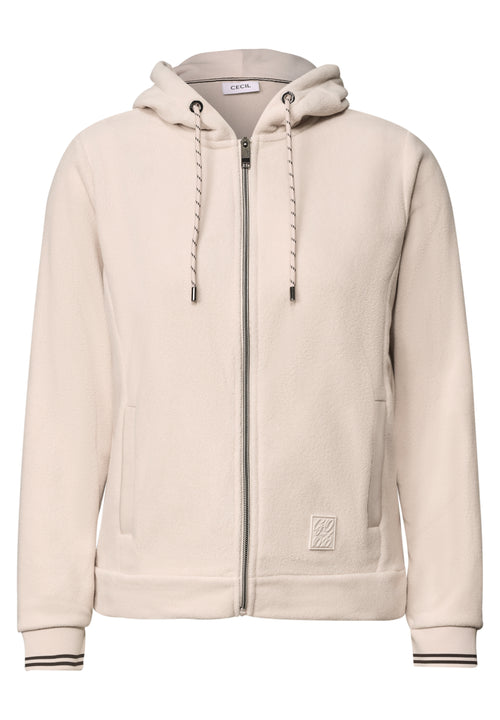 Langarm Fleece Jacke mit Kapuze