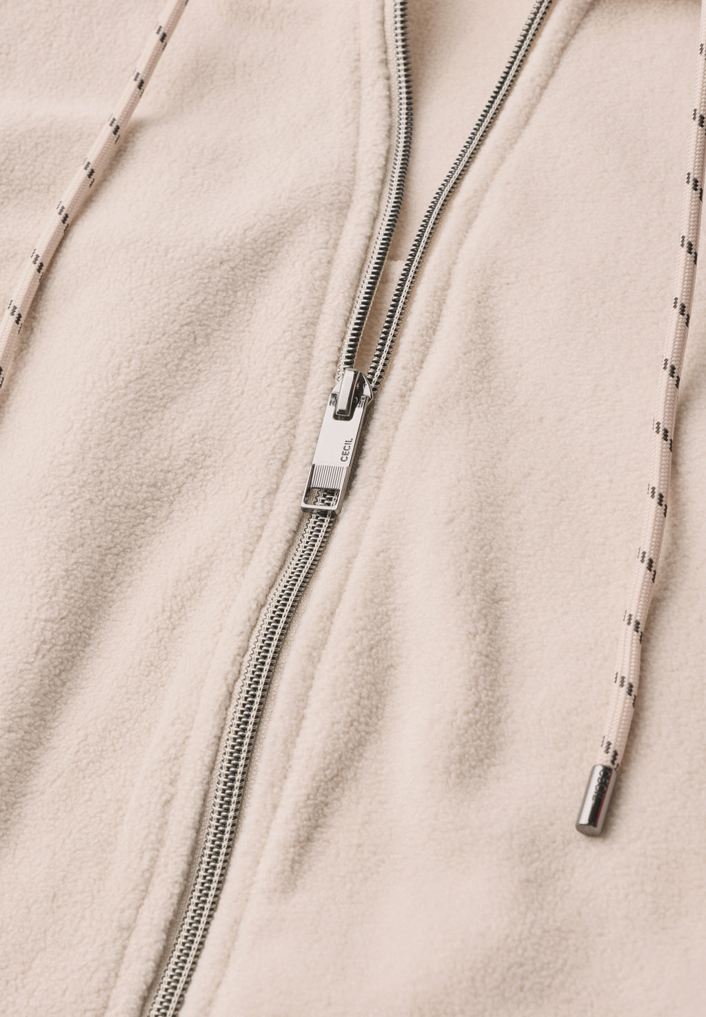 Langarm Fleece Jacke mit Kapuze