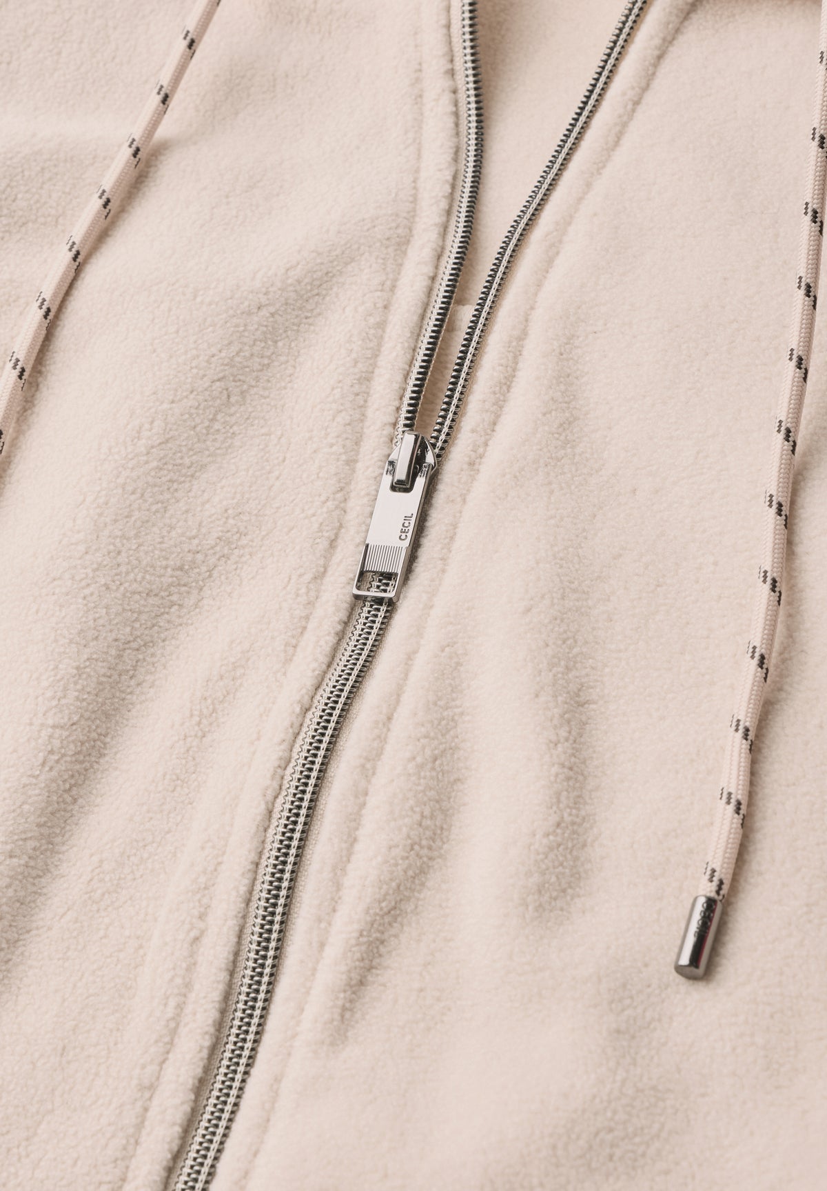 Langarm Fleece Jacke mit Kapuze