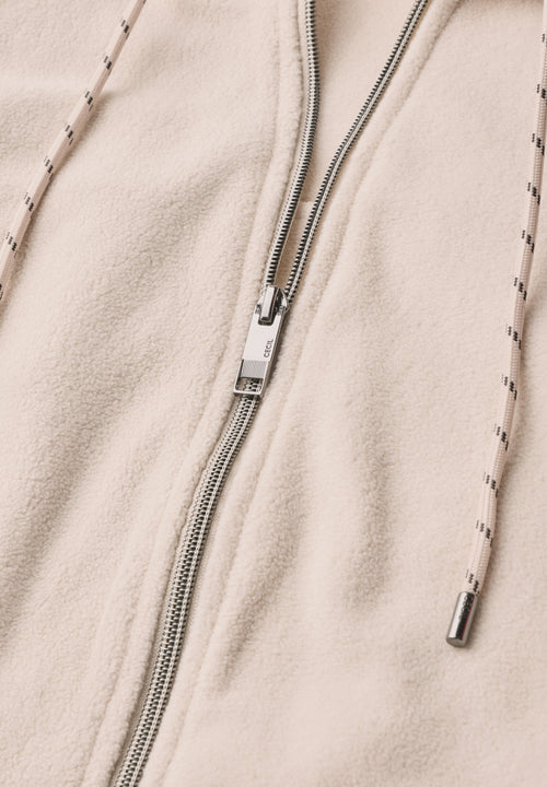 Langarm Fleece Jacke mit Kapuze