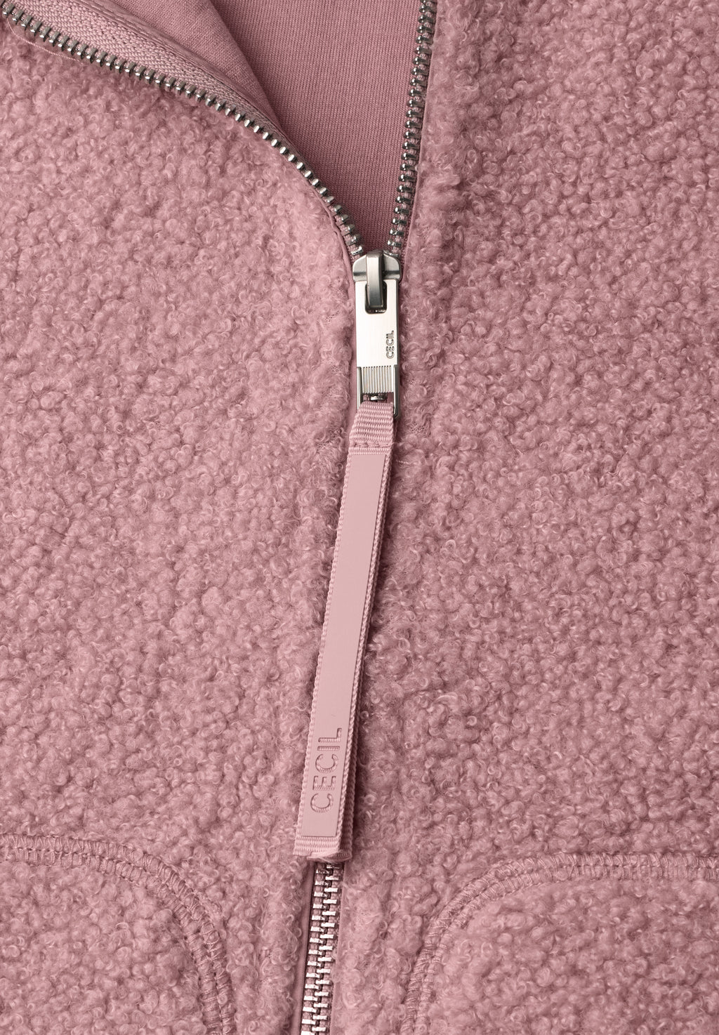 Teddyjacke mit Stehkragen und Zipper