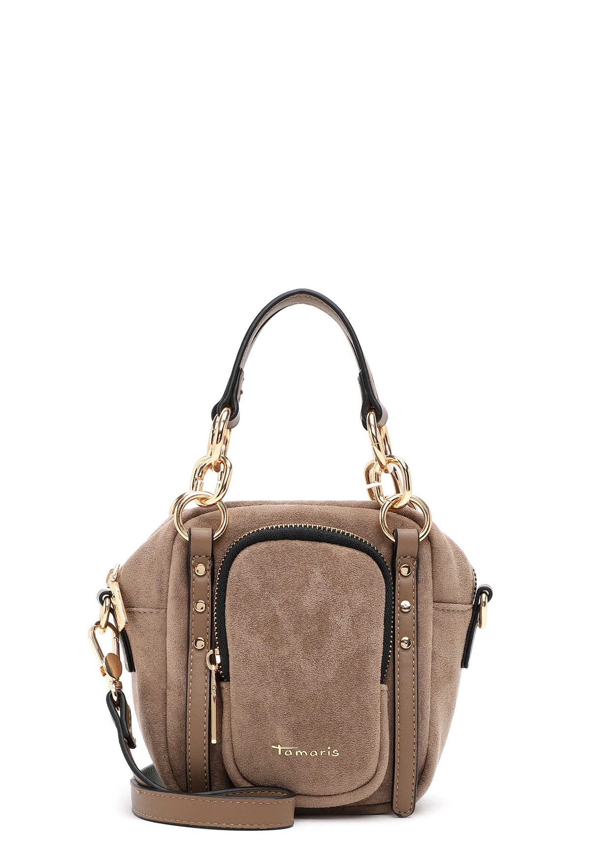 Shopper Manja in Veloursoptik in Taupe von Tamaris