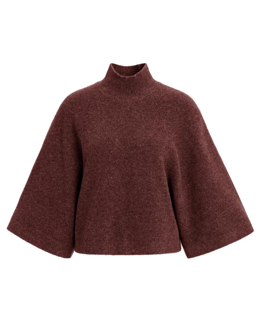 Strickpullover mit hohem Kragen und 3/4-Ärmeln von YaYa