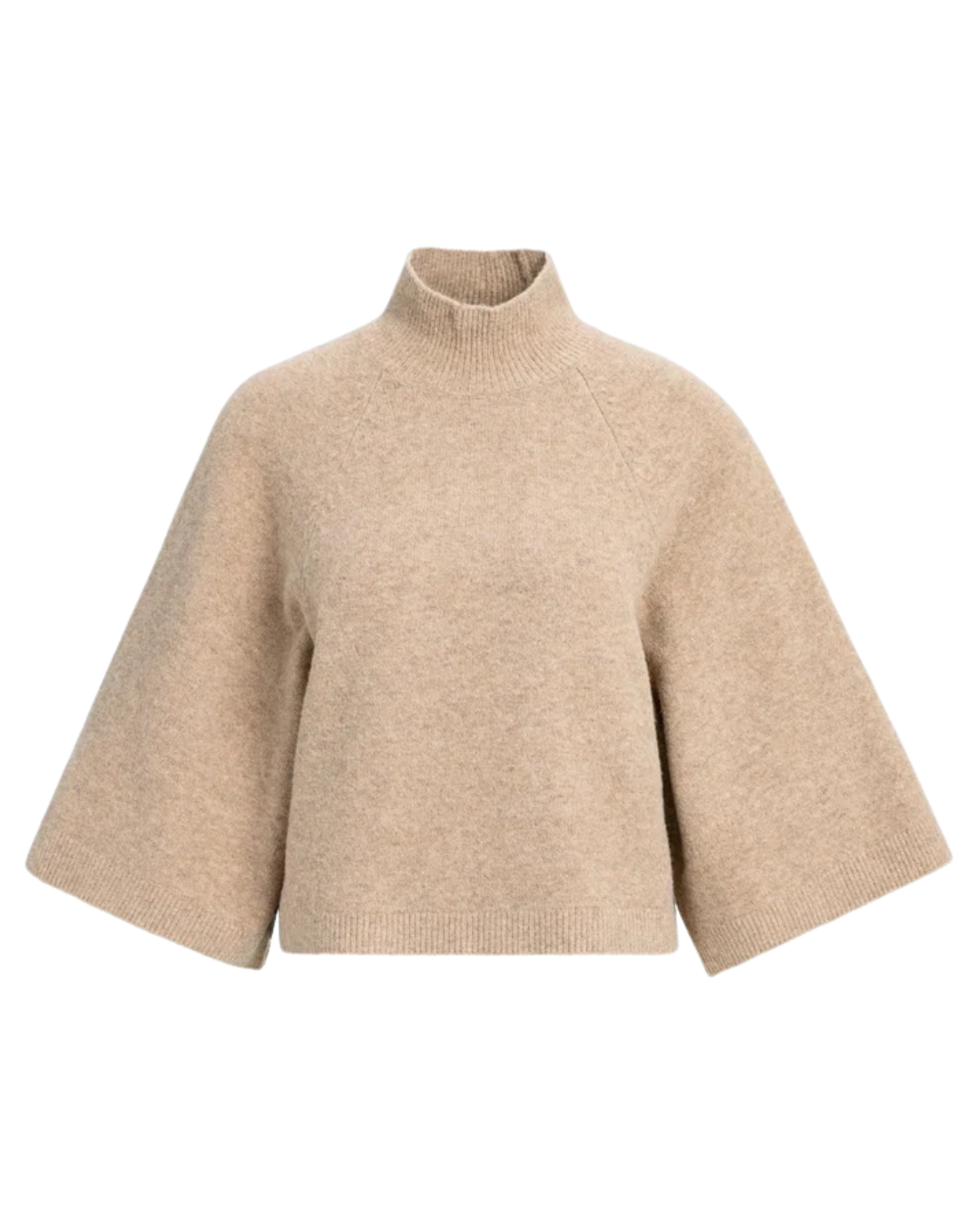 Strickpullover mit hohem Kragen und 3/4-Ärmeln von YaYa