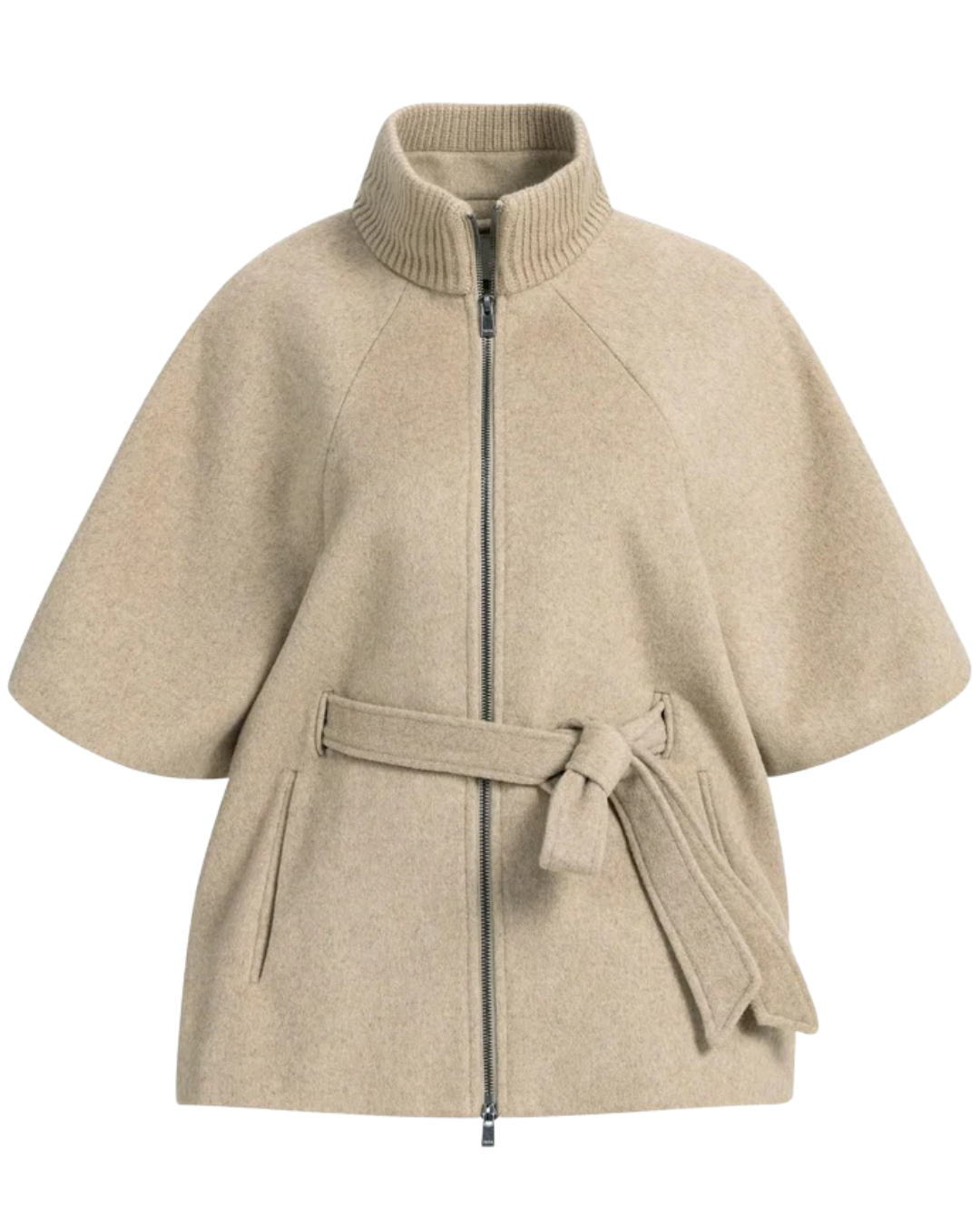 Ponchojacke mit geripptem Kragen  | YaYa