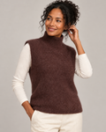 Ärmelloser Strickpullover mit hohem Kragen | YaYa