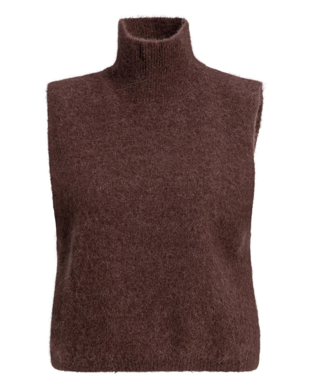 Ärmelloser Strickpullover mit hohem Kragen | YaYa