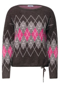 Federgarn Pullover mit Argyle-Muster