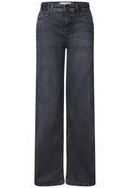 Wide Leg Jeans mit details am Bund