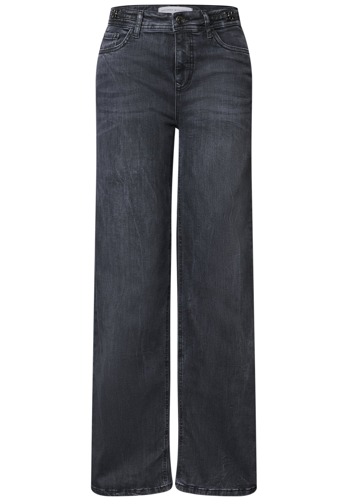 Wide Leg Jeans mit details am Bund