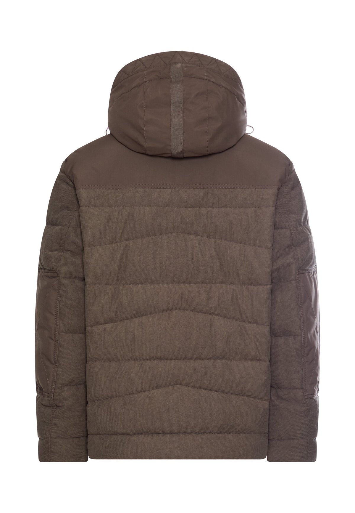 Cordjacke mit abnehmbarer Kapuze