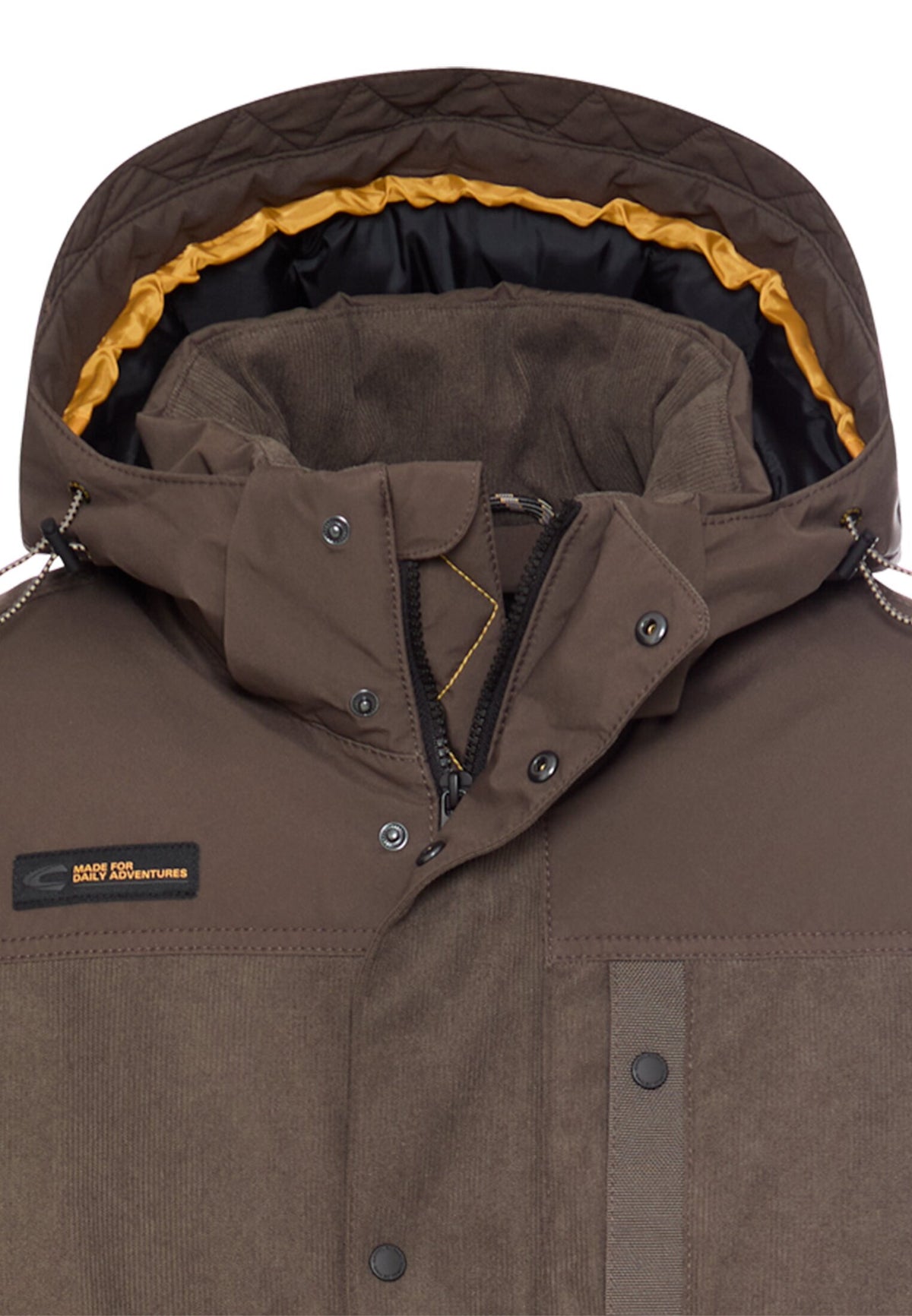 Cordjacke mit abnehmbarer Kapuze