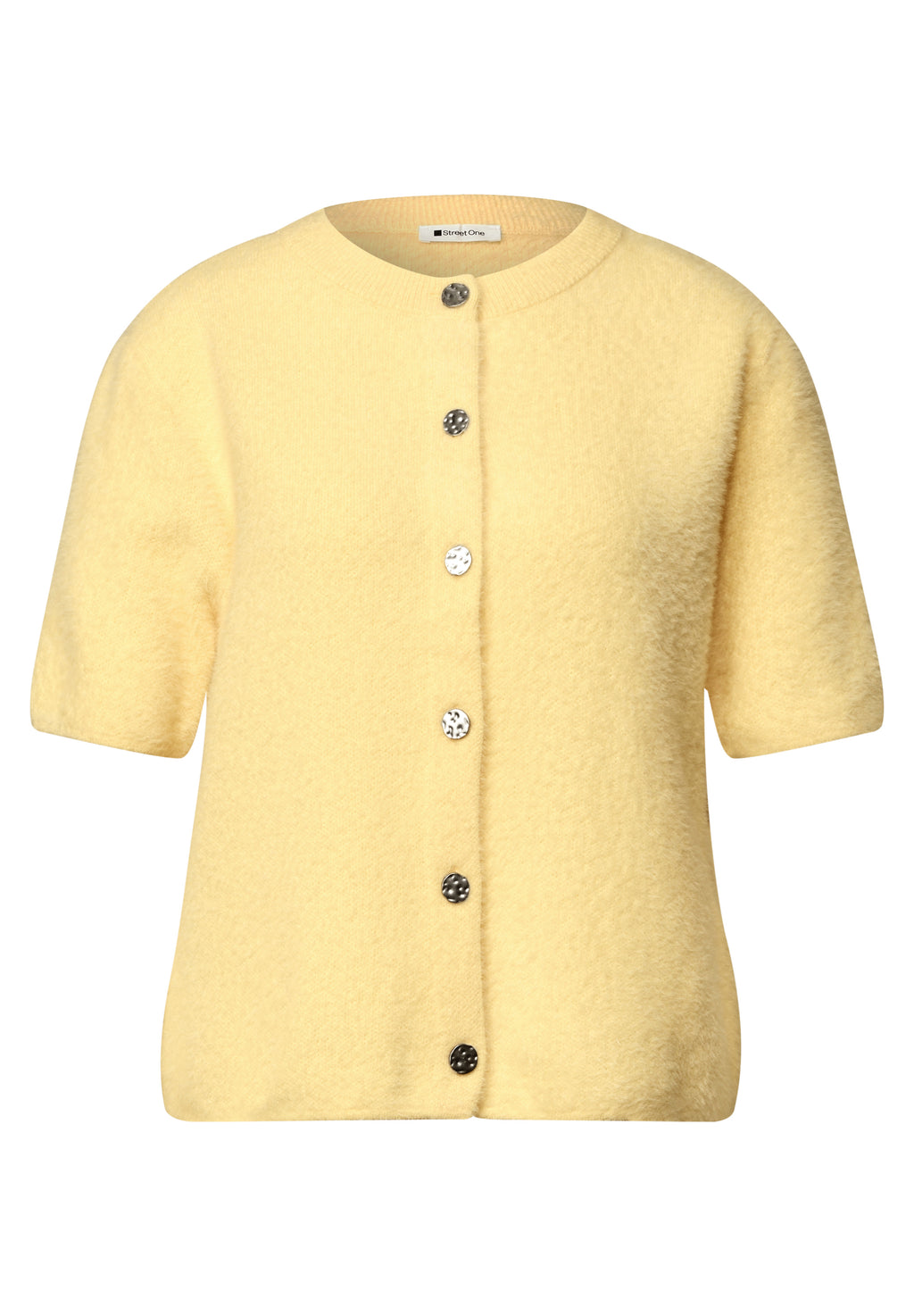 Kurzarm Cardigan mit Rundhals und Knöpfen