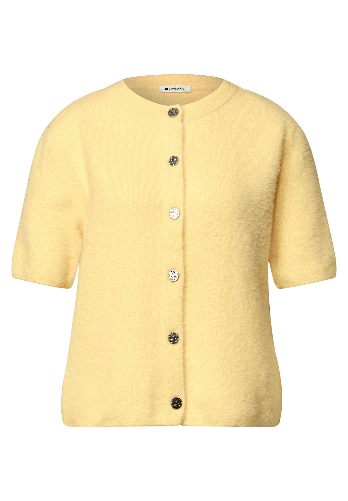 Kurzarm Cardigan mit Rundhals und Knöpfen