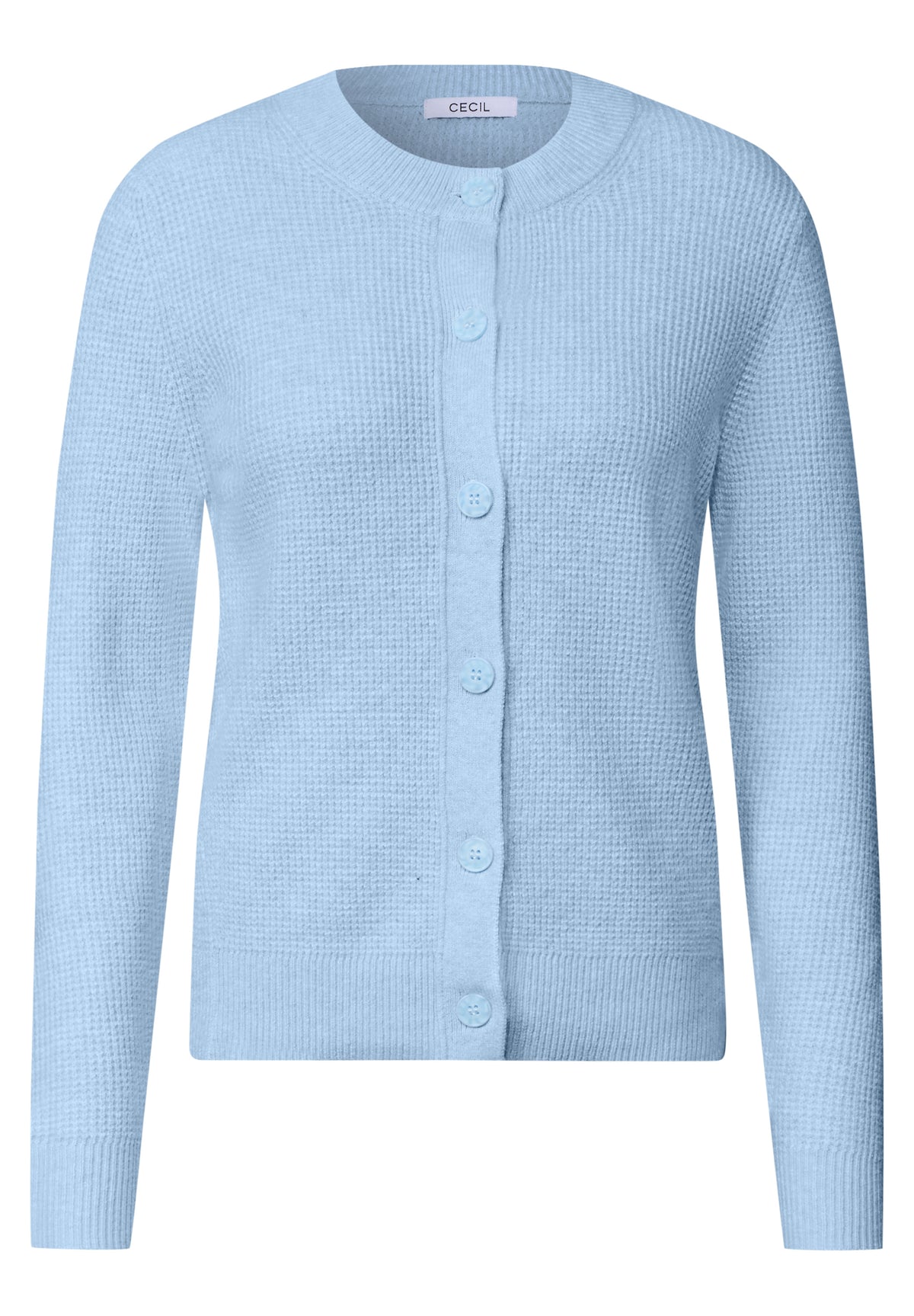Cardigan mit Rundhals und Knopfleiste