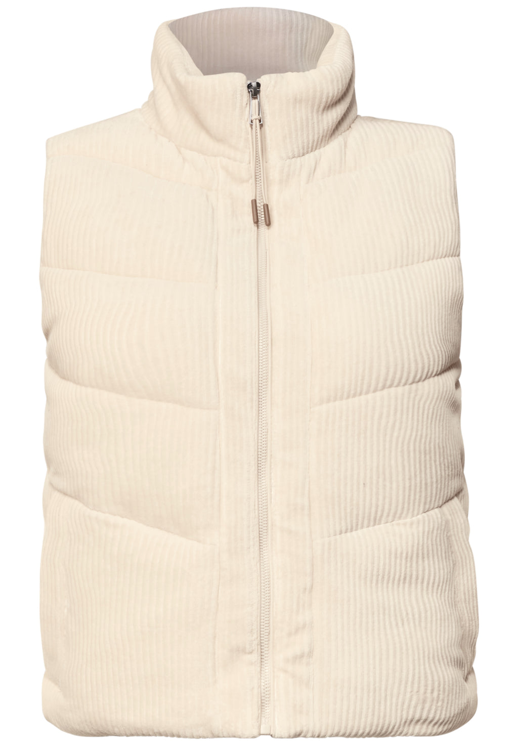 Cord-Weste mit Steppmuster und Zipper