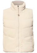 Cord-Weste mit Steppmuster und Zipper