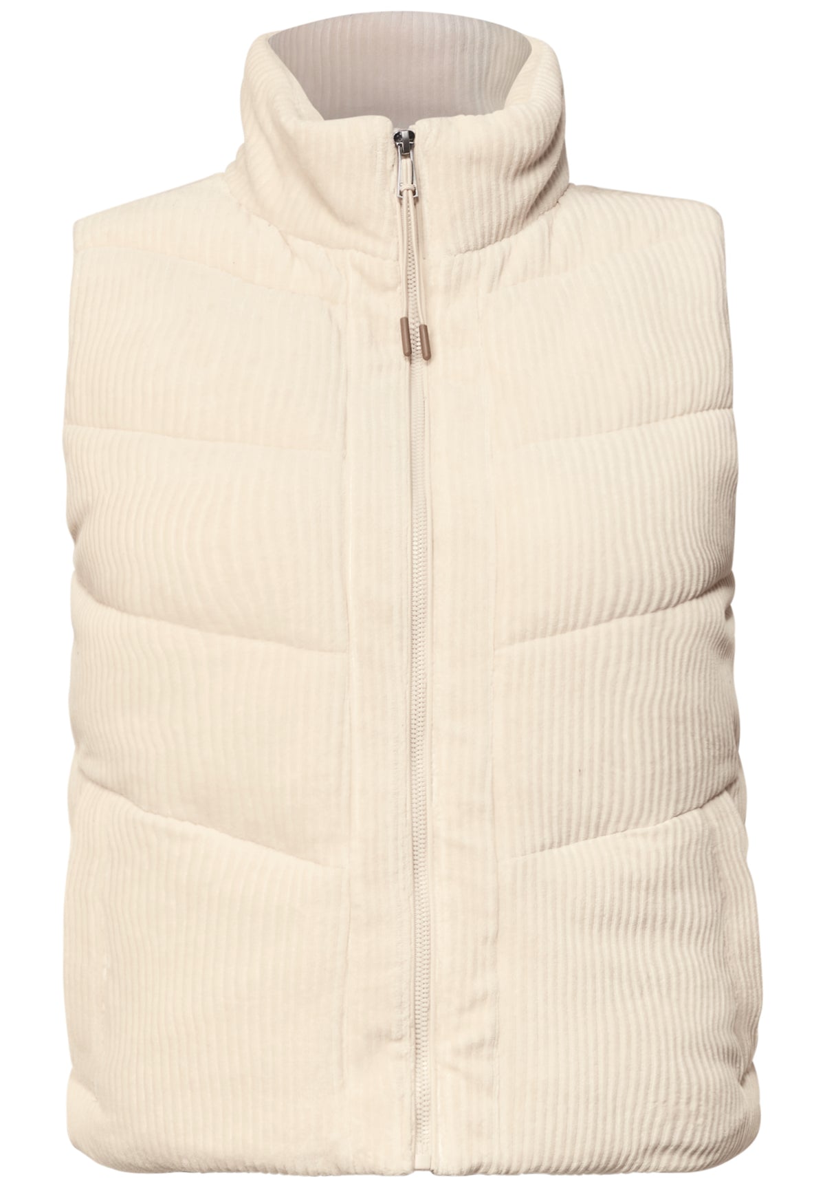 Cord-Weste mit Steppmuster und Zipper