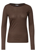 Langarm Shirt mit Boat Neck und Streifen