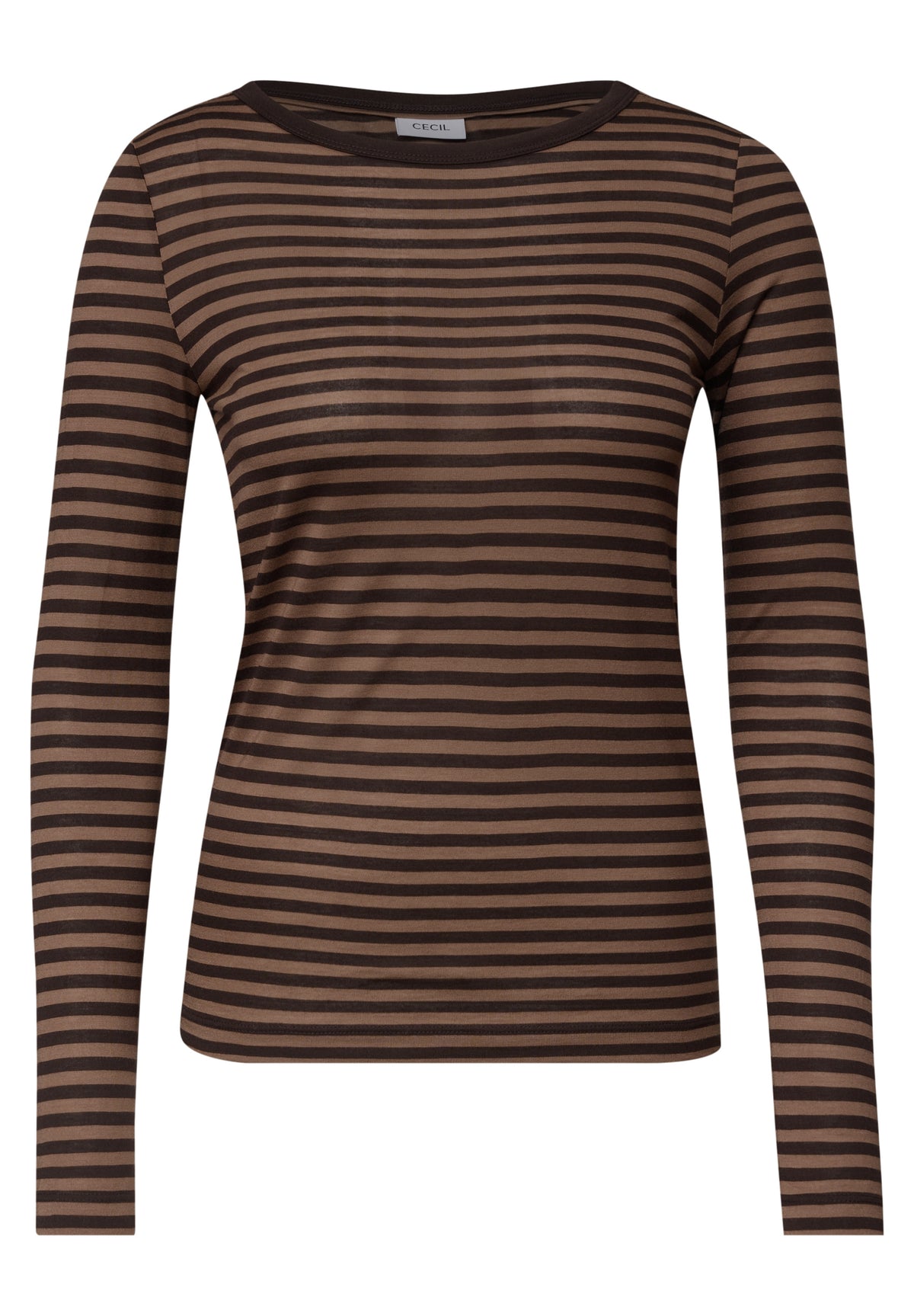 Langarm Shirt mit Boat Neck und Streifen