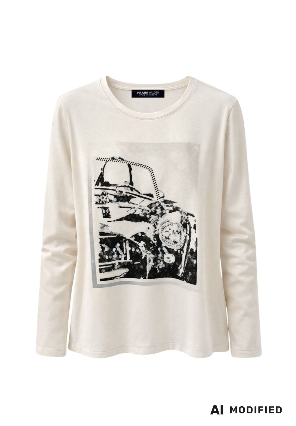 Shirt Rouge Contrast mit Pailletten-Frontprint von Frank Walder