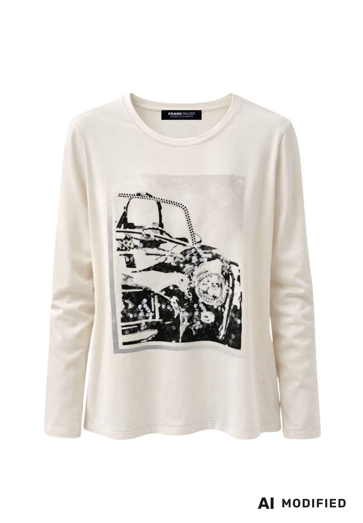 Shirt Rouge Contrast mit Pailletten-Frontprint von Frank Walder