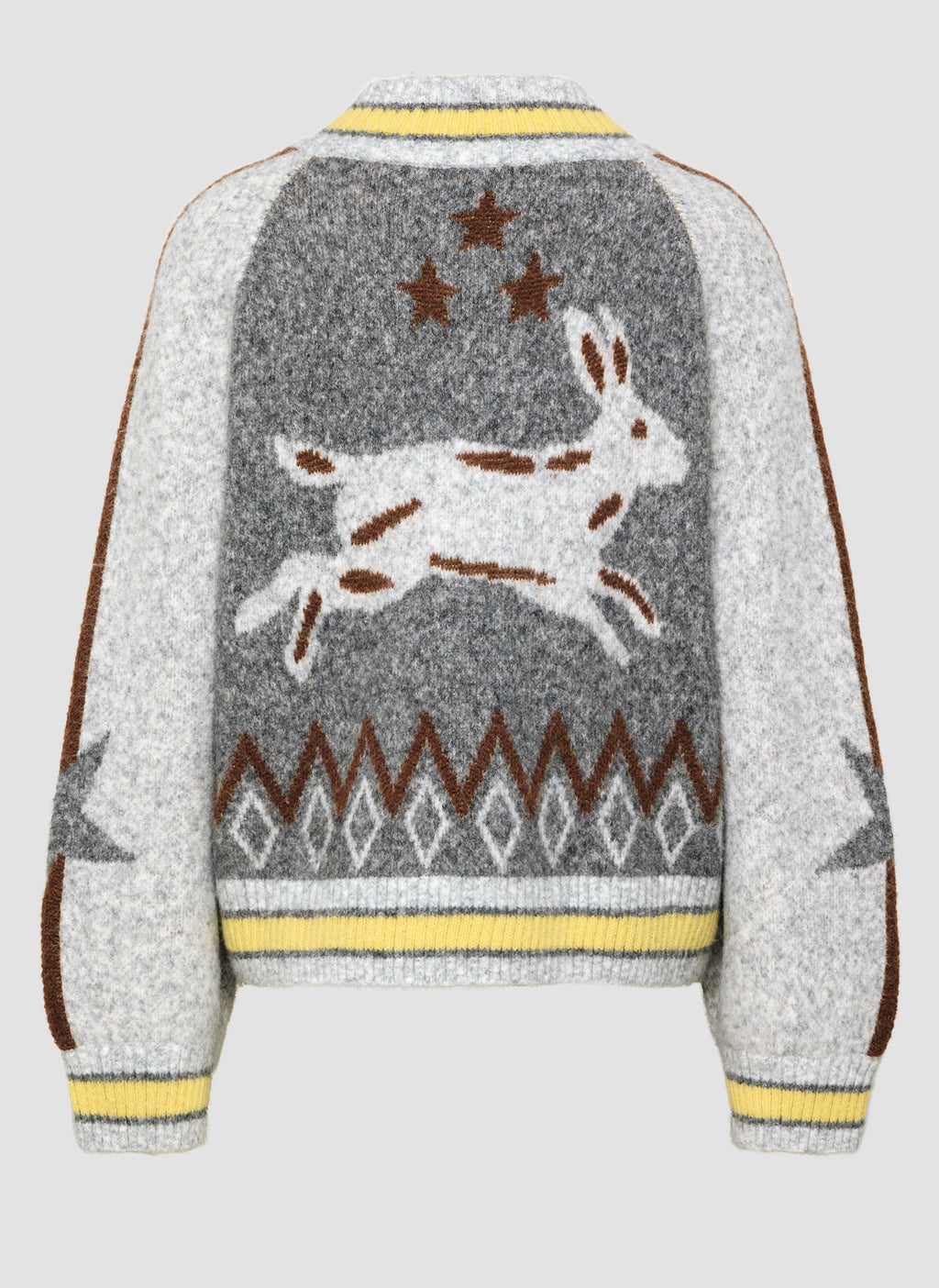 Strickpullover mit Stehkragen und Print von Lecomte