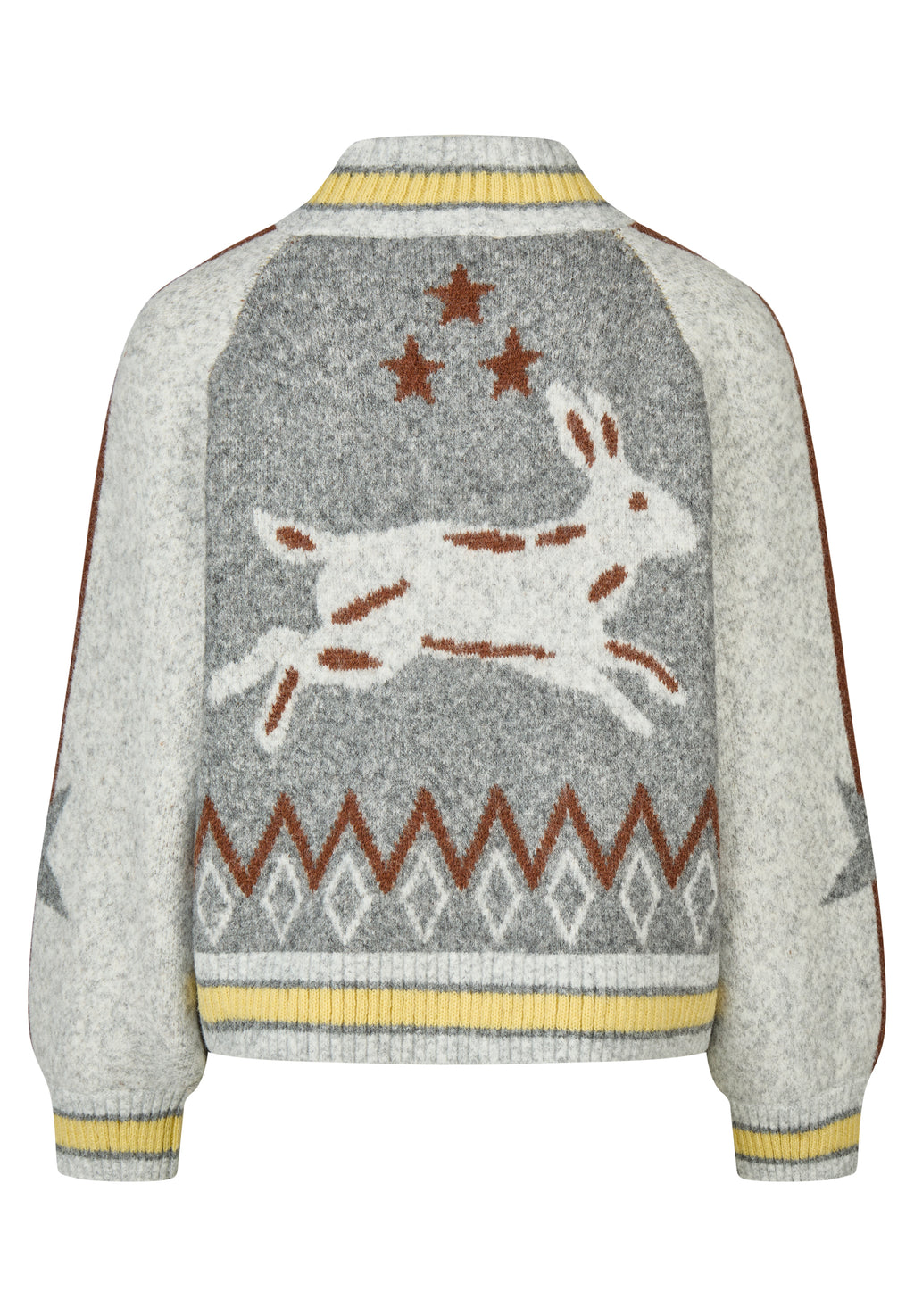 Strickpullover mit Stehkragen und Print von Lecomte