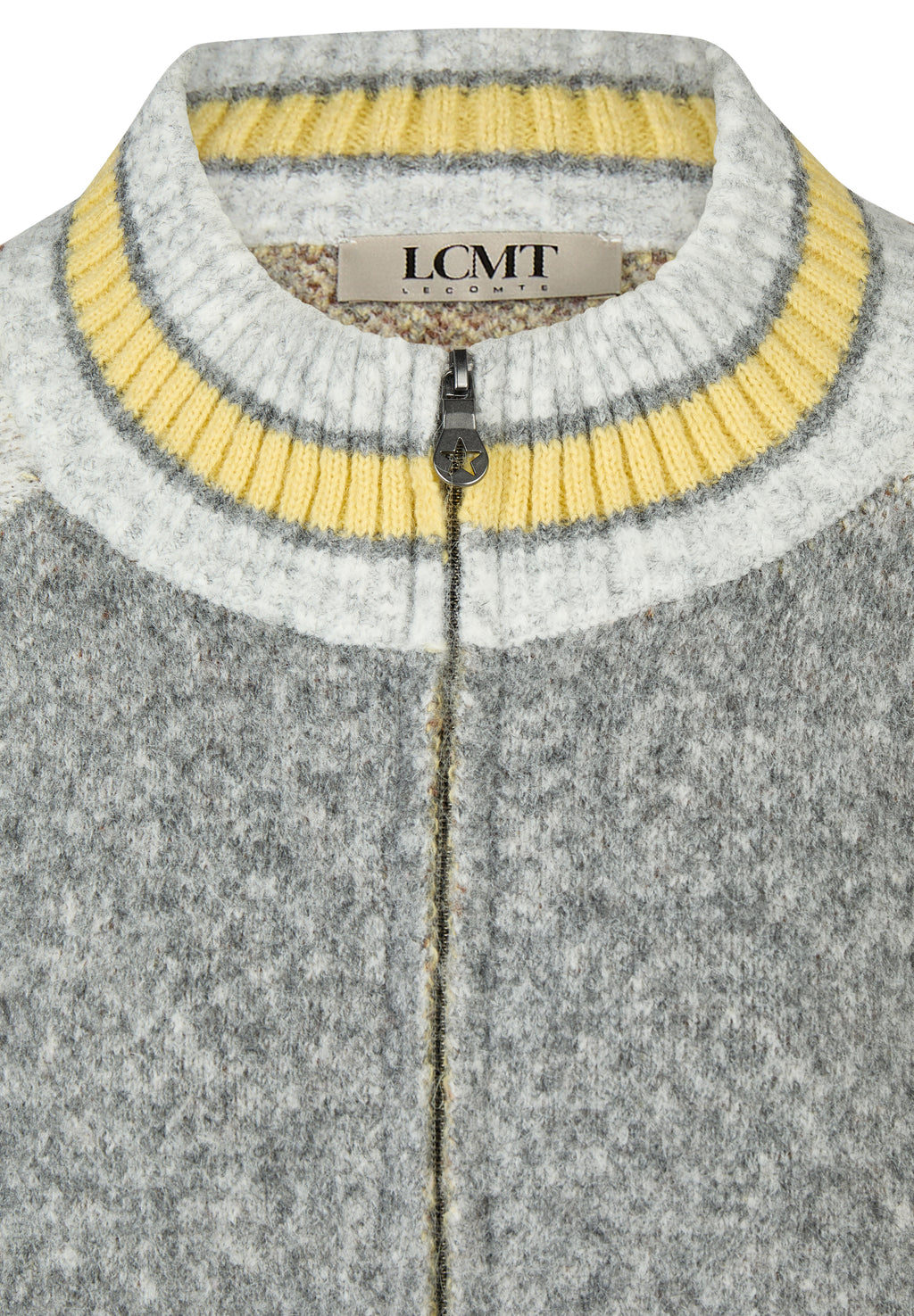 Strickpullover mit Stehkragen und Print von Lecomte