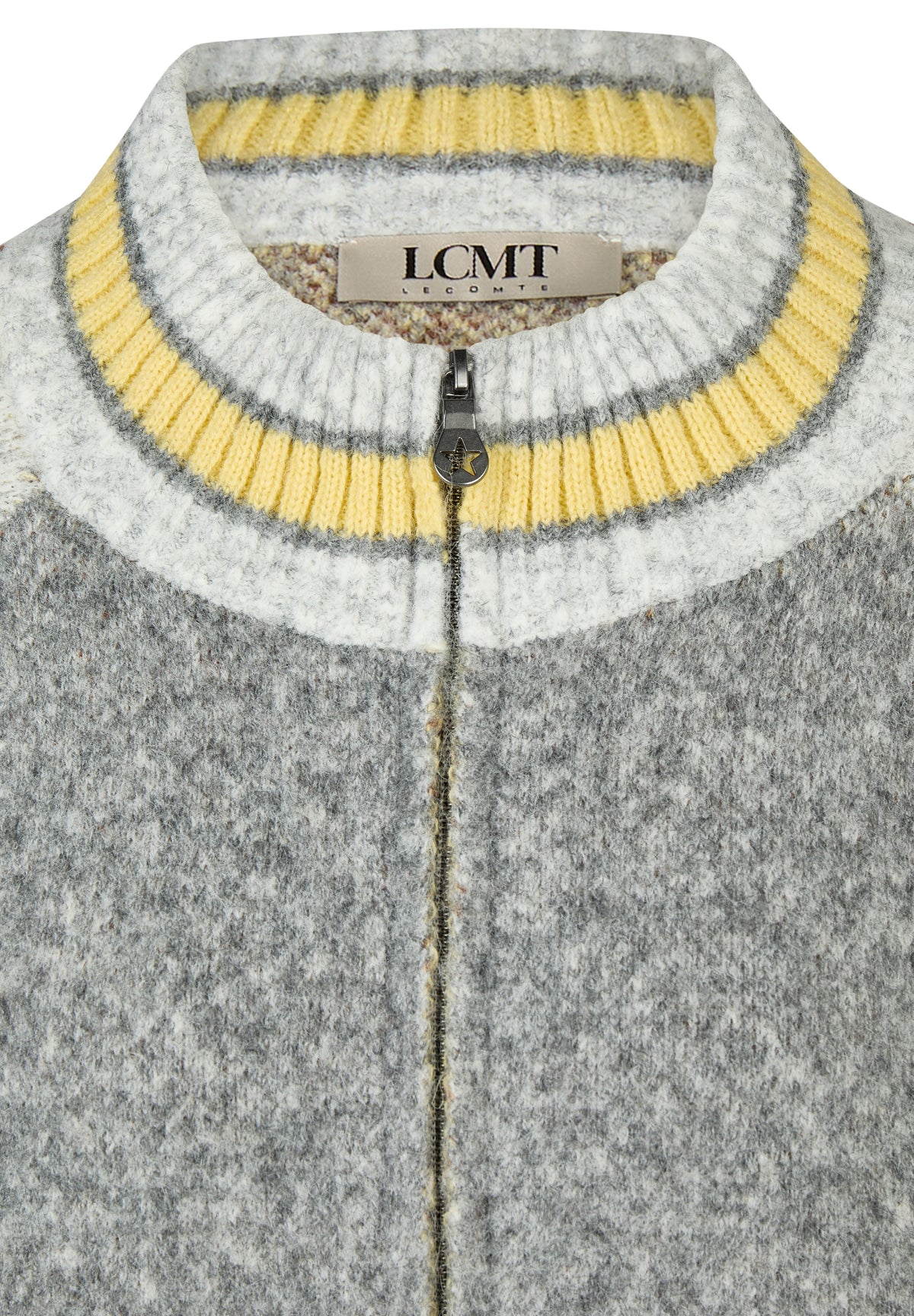 Strickpullover mit Stehkragen und Print von Lecomte
