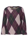 3/4-Arm Shirt mit Rundhals und Argylemuster von Street One