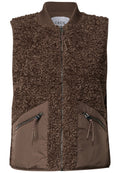 Teddy-Weste mit Softshelldetails in Braun von Cecil