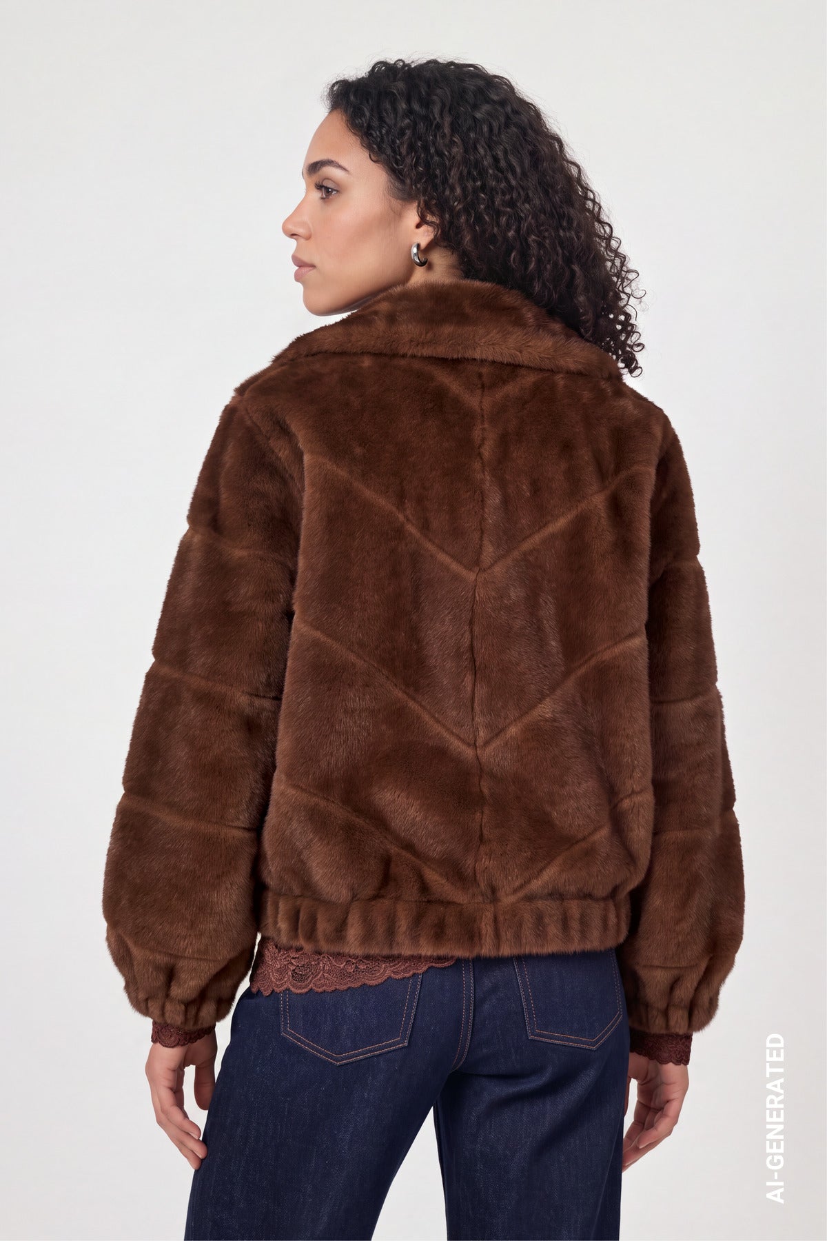 Kunstfelljacke mit Streifen von Monari
