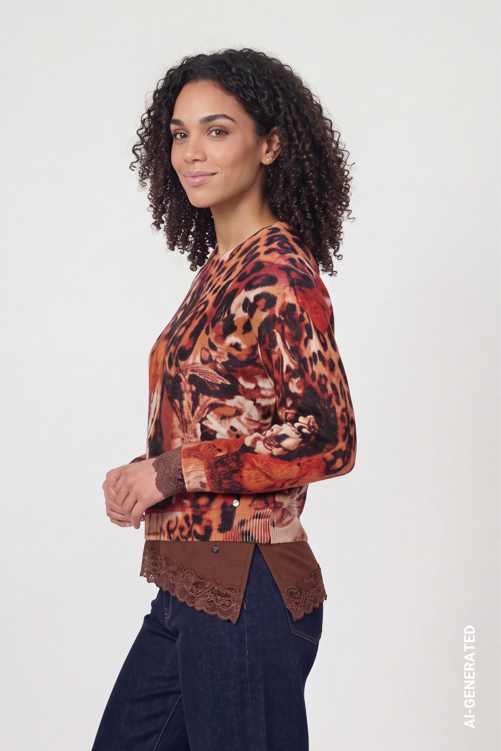 Strickpullover mit Leo-Muster-Mix von Monari