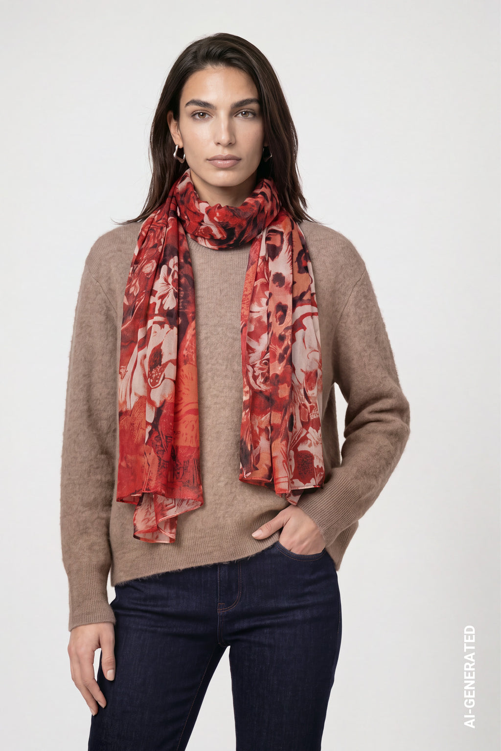 Schal mit Leo-Blumenmuster von Monari