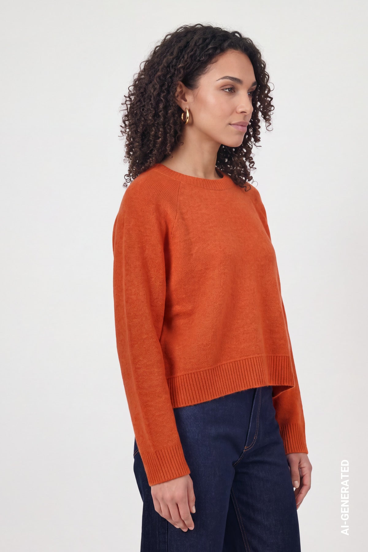 Flauschiger Strickpullover mit Rundhals von Monari