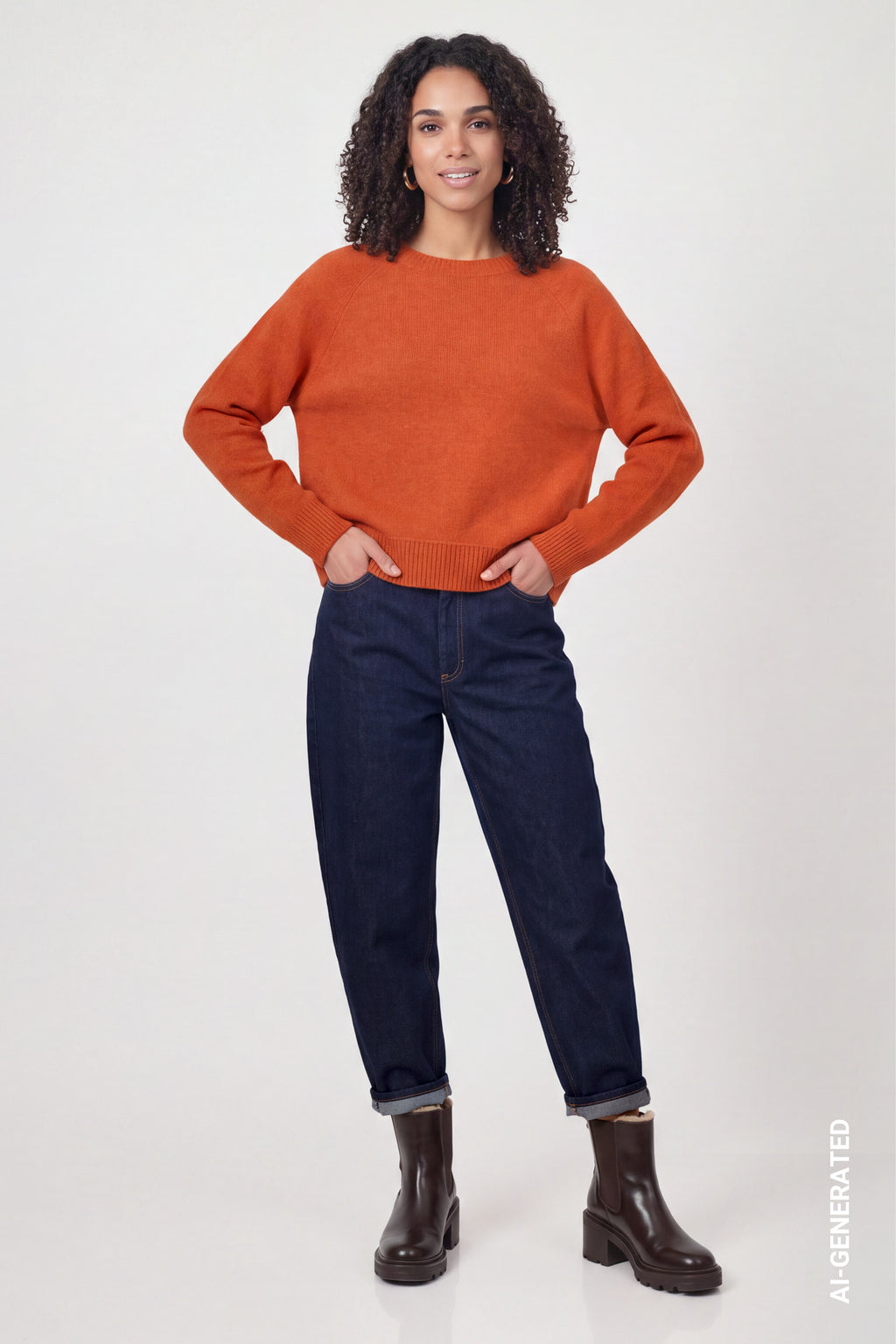 Flauschiger Strickpullover mit Rundhals von Monari