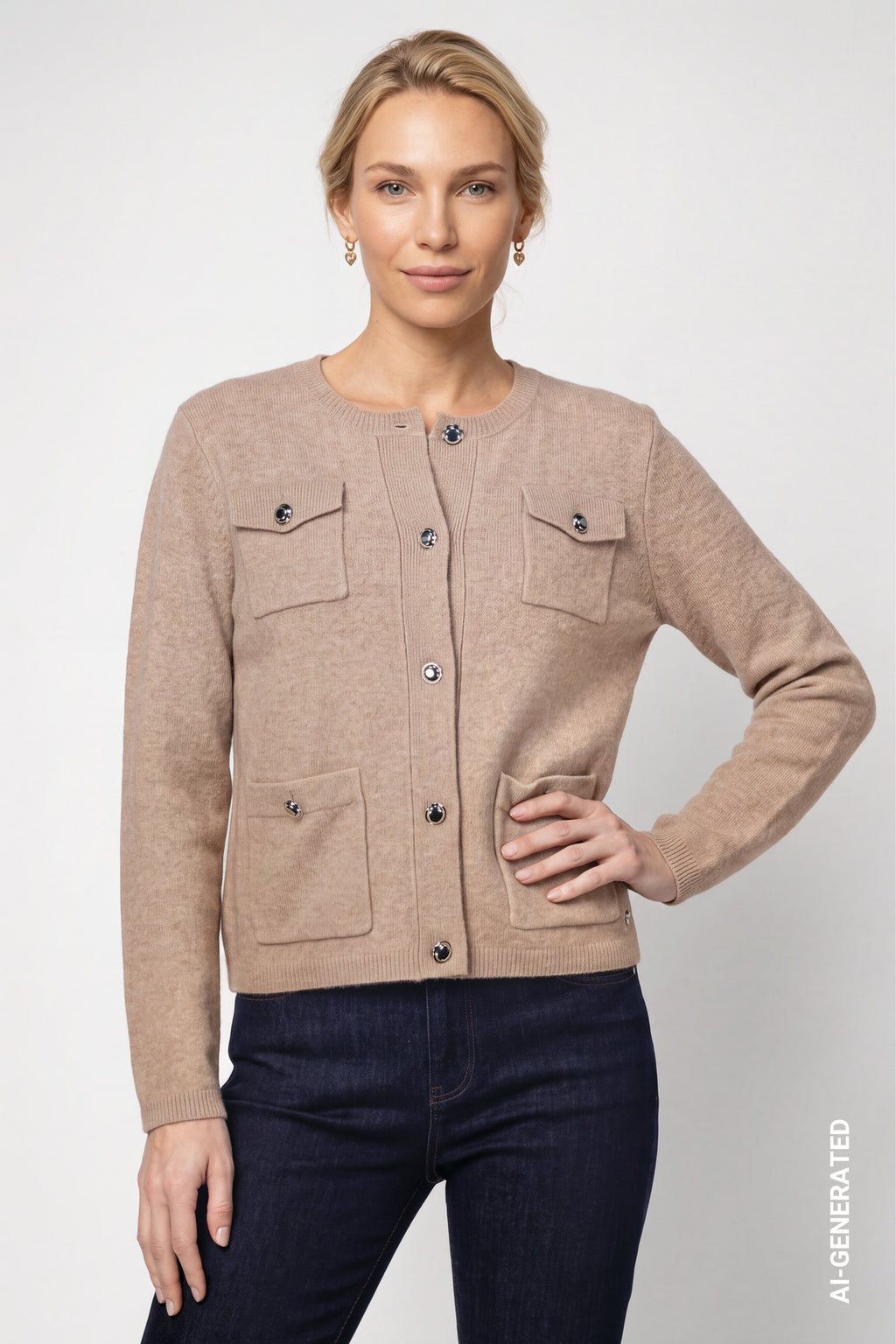 Strickjacke mit Knopftaschen von Monari