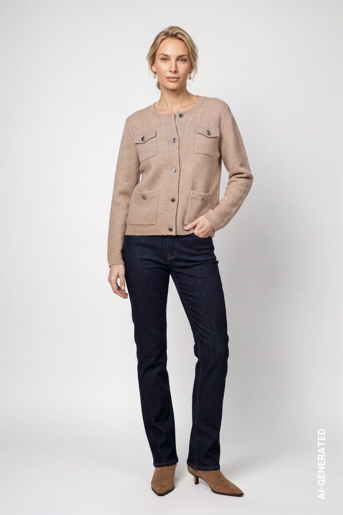 Strickjacke mit Knopftaschen von Monari