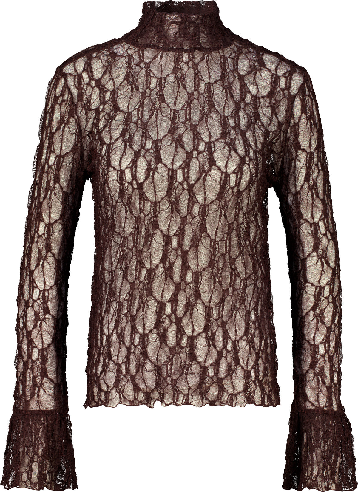 Langarmshirt aus Spitze mit Stehkragen von Monari