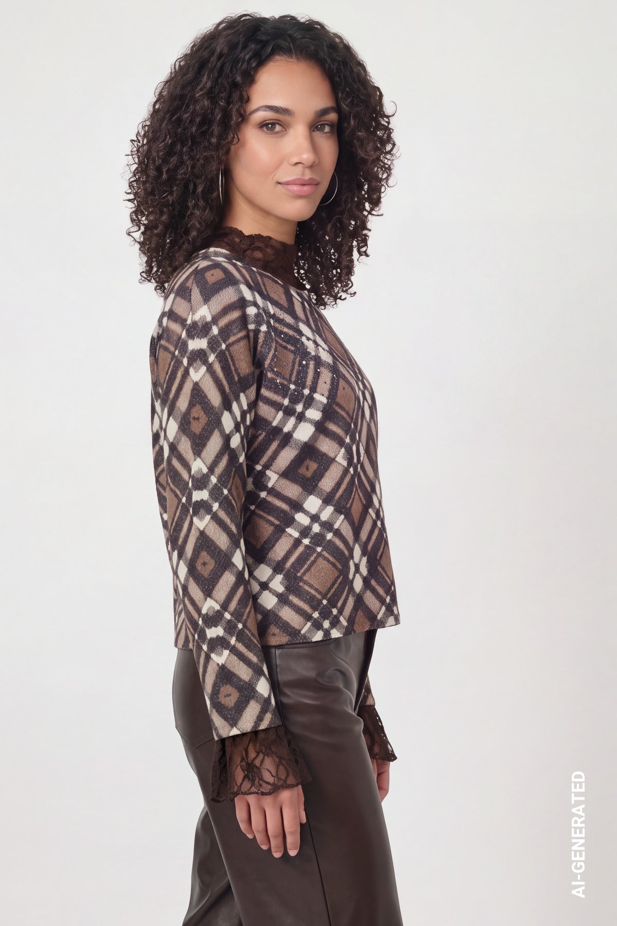 Strickpullover mit Karo-Muster von Monari