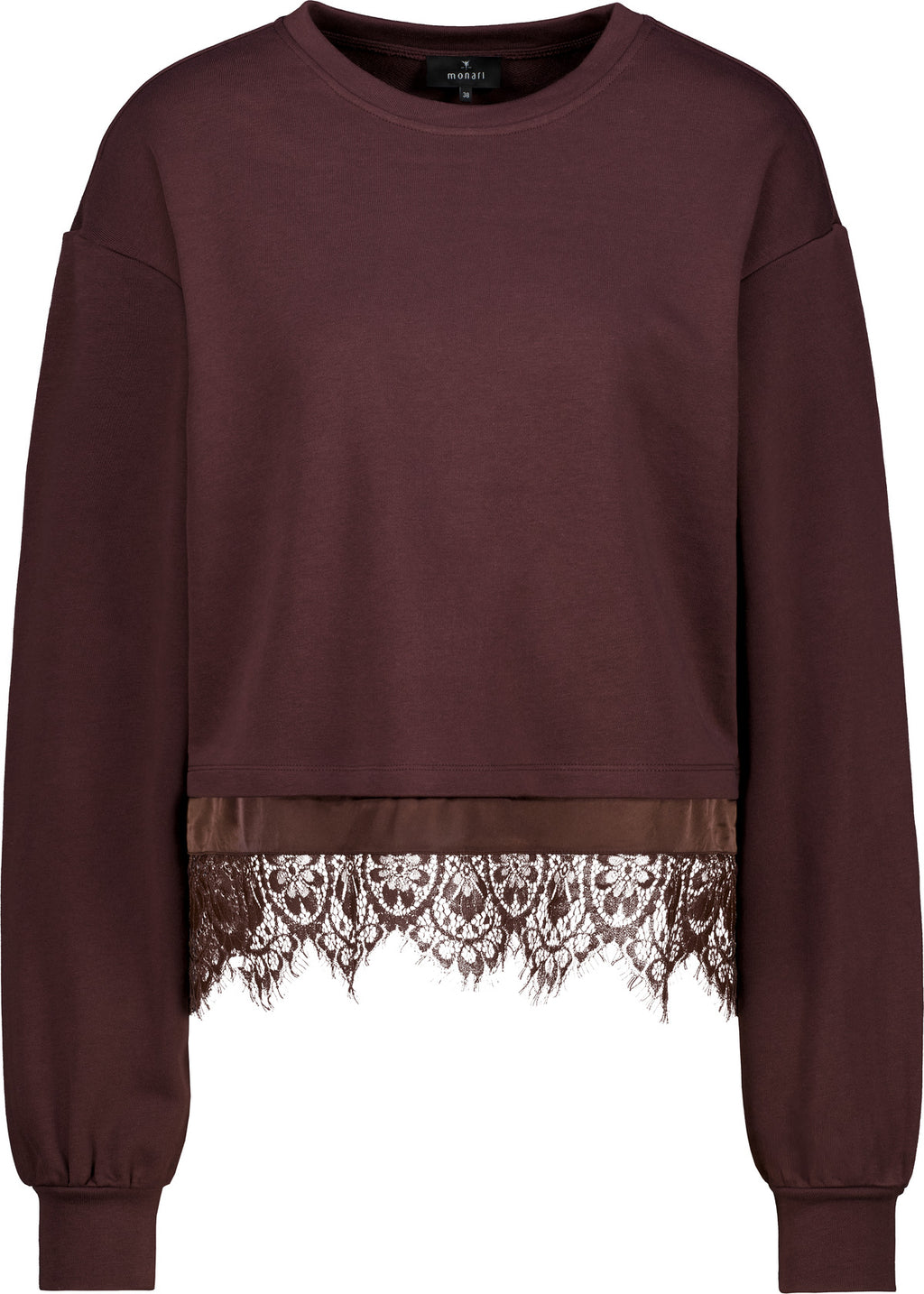 Sweatshirt mit Spitzenborte am Saum von Monari