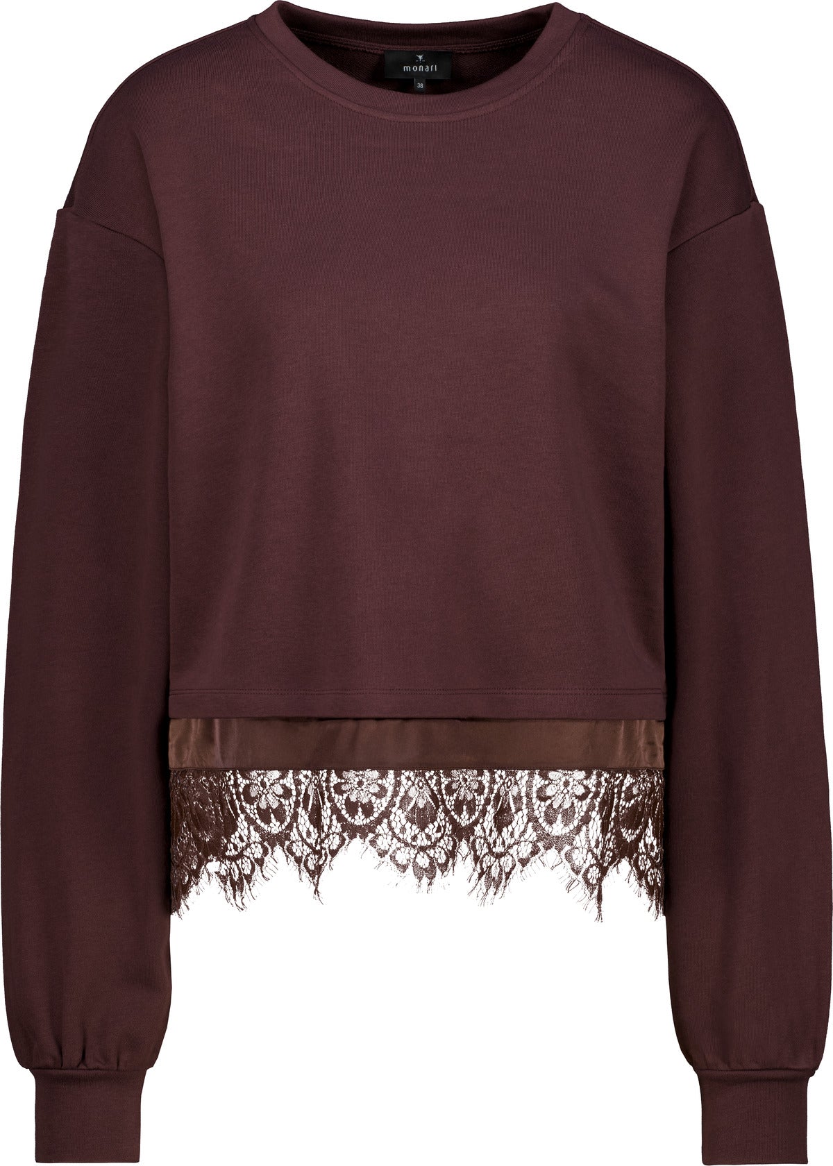 Sweatshirt mit Spitzenborte am Saum von Monari
