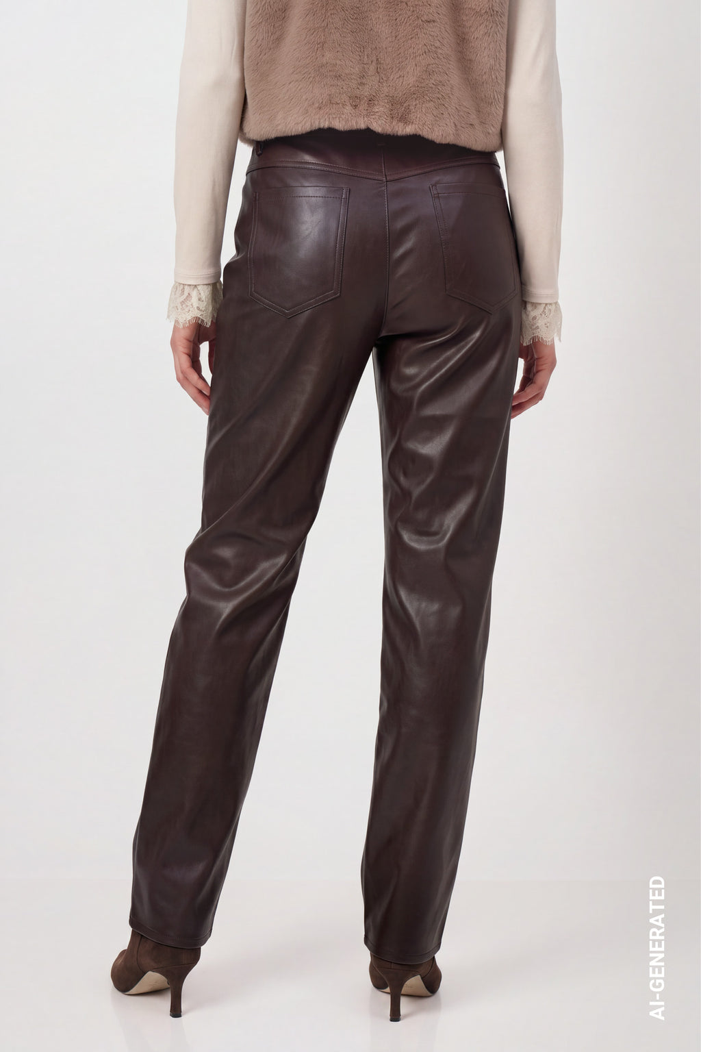 Wide-Leg-Hose aus Lederimitat von Monari