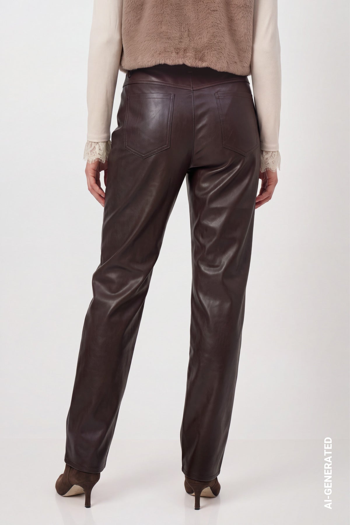 Wide-Leg-Hose aus Lederimitat von Monari