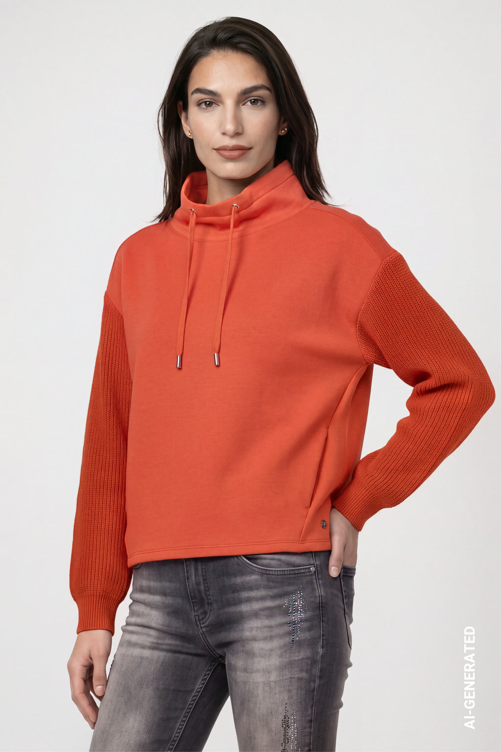 Sweatshirt mit Strickärmeln von Monari
