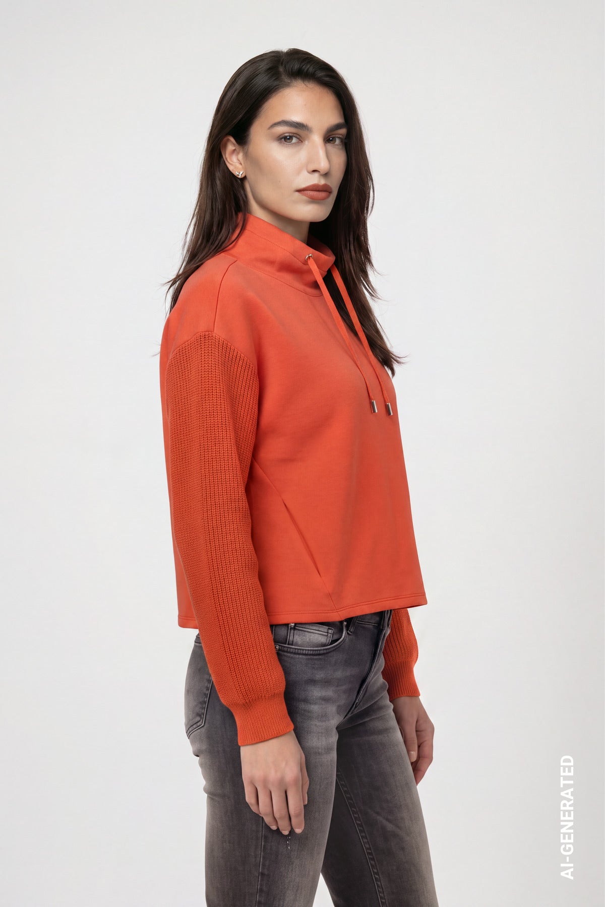 Sweatshirt mit Strickärmeln von Monari